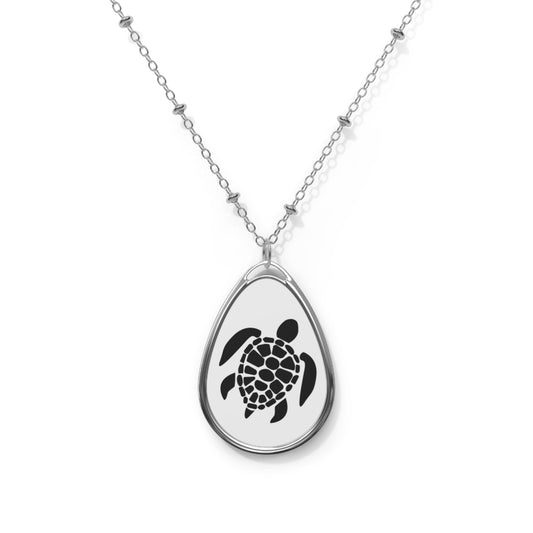 Sea Turtle Oval Necklace